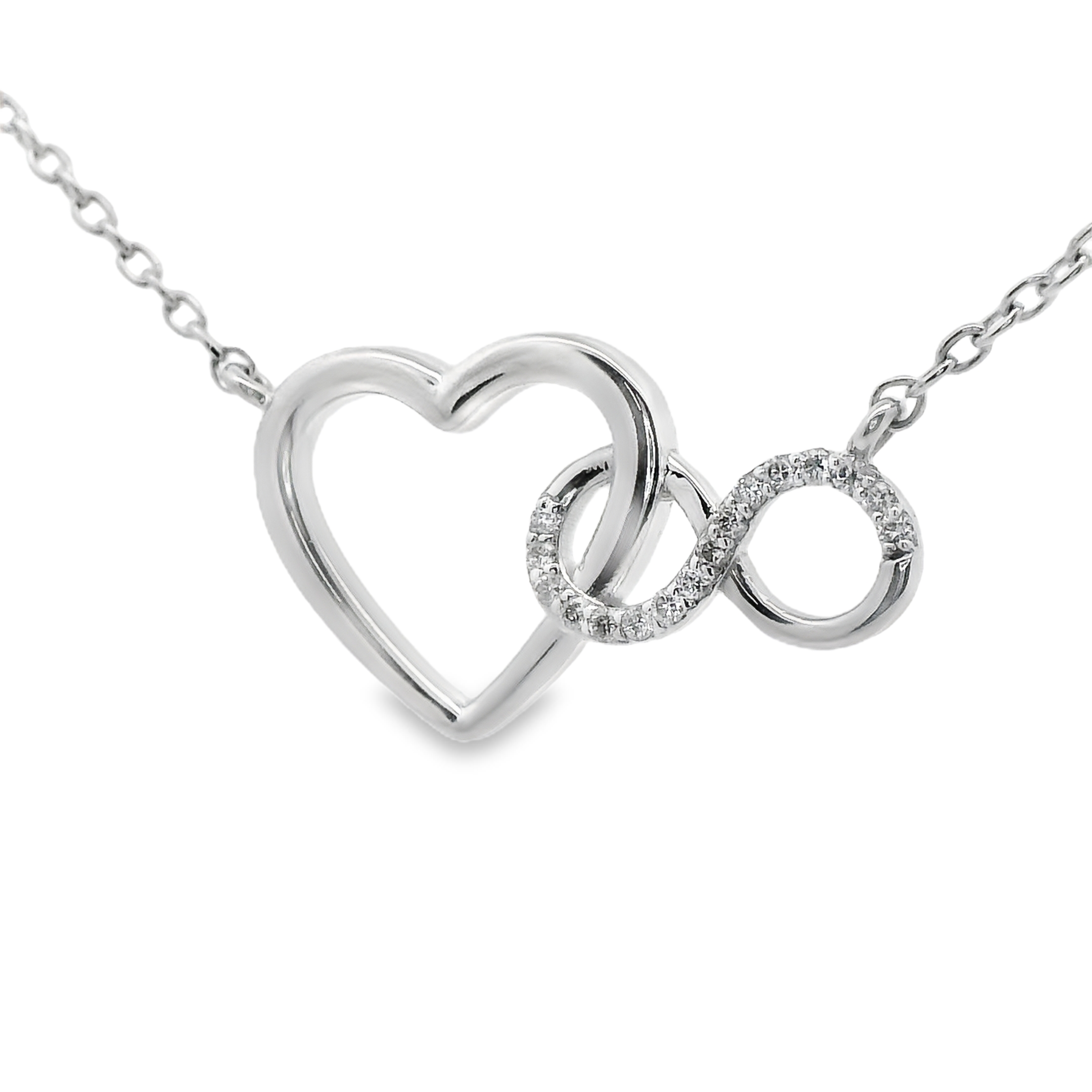 14K Heart and Infinity Necklace