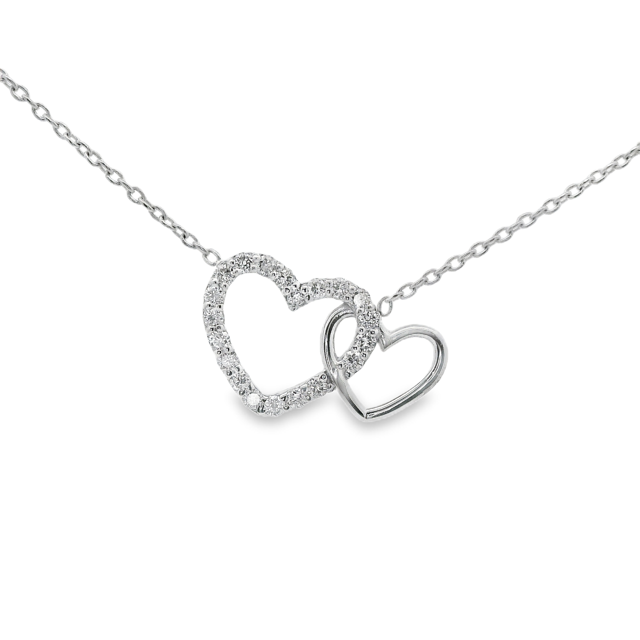 14K Soulmates Diamond Hearts Necklace