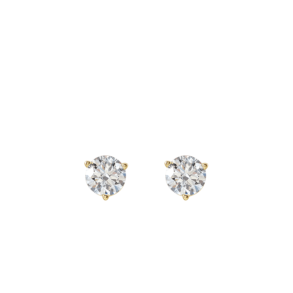 14K Lab Grown Diamond Three Prongs Stud