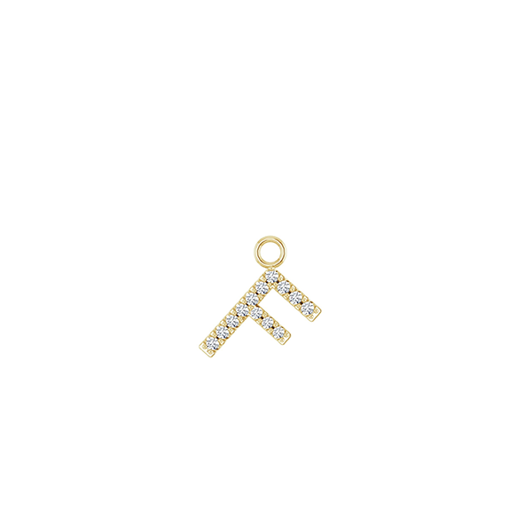 14K Diamond Initial Earring Dangle