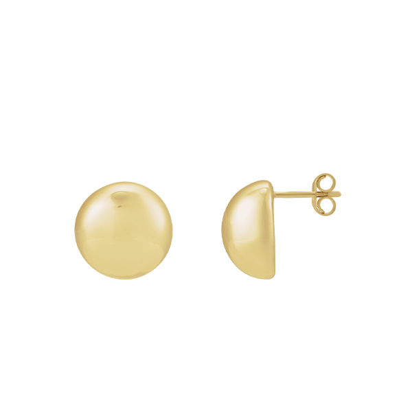 14K Gold 15mm Domed Earrings