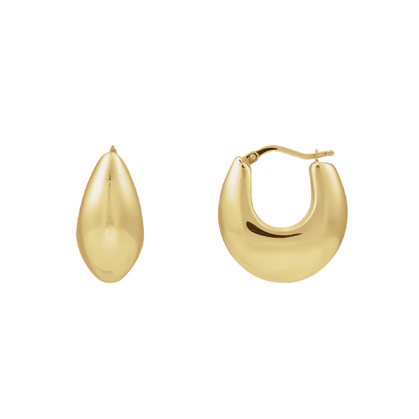 14K Drop 25mm Hoop Earrings