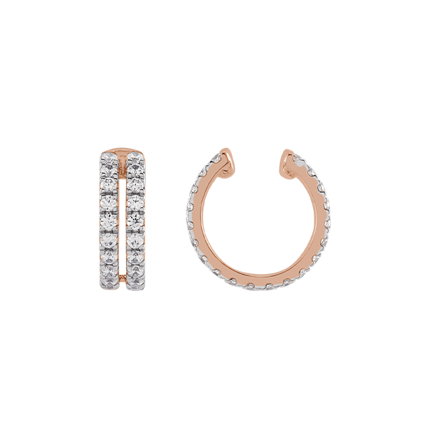 14K Lab Grown Diamond 0.50ct Double Row Ear Cuff