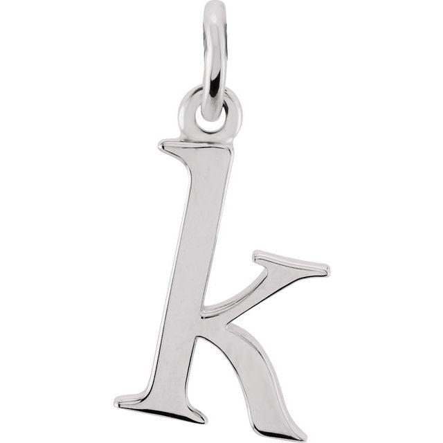 Silver Lowercase Initial Pendant