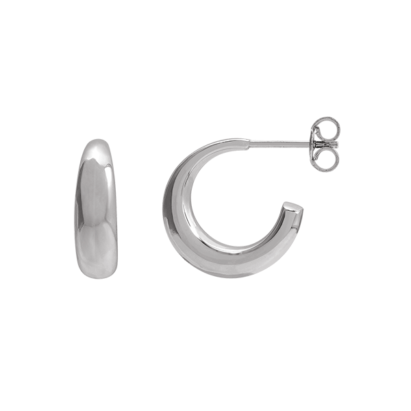 Silver Classic Open Back Hoop Earrings