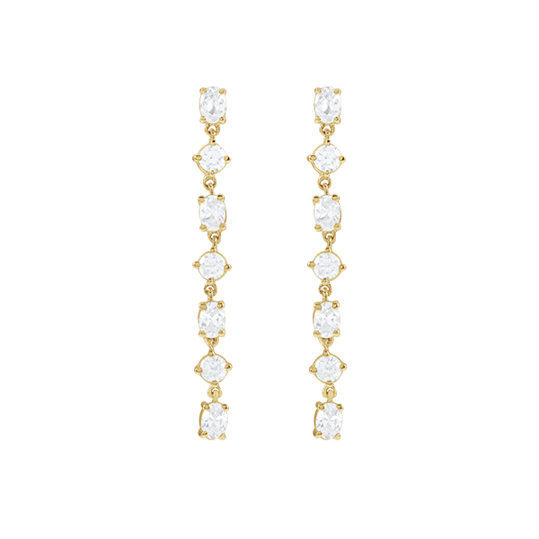 14K Lab Grown Diamonds Scattered Drop Earring