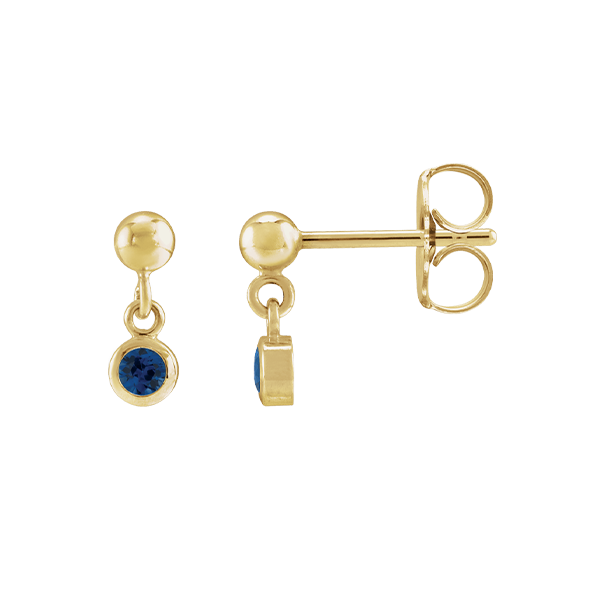 14K Natural Gemstone Micro Set Drop Earring
