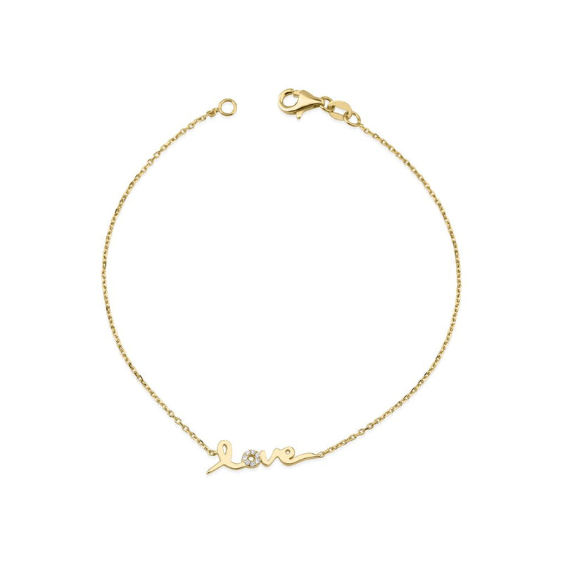 14K Natural Diamond Love Bracelet