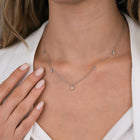 14K Natural Diamond 0.22ct Droplet Charm Necklace