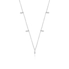 14K Natural Diamond 0.22ct Droplet Charm Necklace