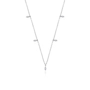 14K Natural Diamond 0.22ct Droplet Charm Necklace