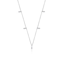 14K Natural Diamond 0.22ct Droplet Charm Necklace