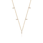 14K Natural Diamond 0.22ct Droplet Charm Necklace