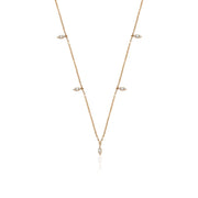 14K Natural Diamond 0.22ct Droplet Charm Necklace