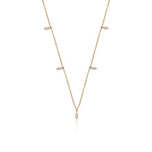 14K Natural Diamond 0.22ct Droplet Charm Necklace
