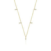 14K Natural Diamond 0.22ct Droplet Charm Necklace