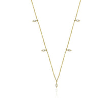 14K Natural Diamond 0.22ct Droplet Charm Necklace