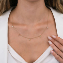 14K Natural Diamond 0.22ct Droplet Charm Necklace