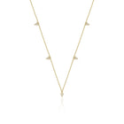 14K Natural Diamond 0.28ct Leaf Station Necklace
