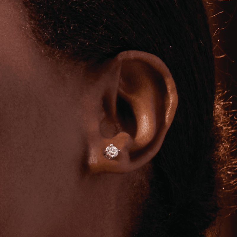 14K Lab Grown Diamond Four Prong Stud