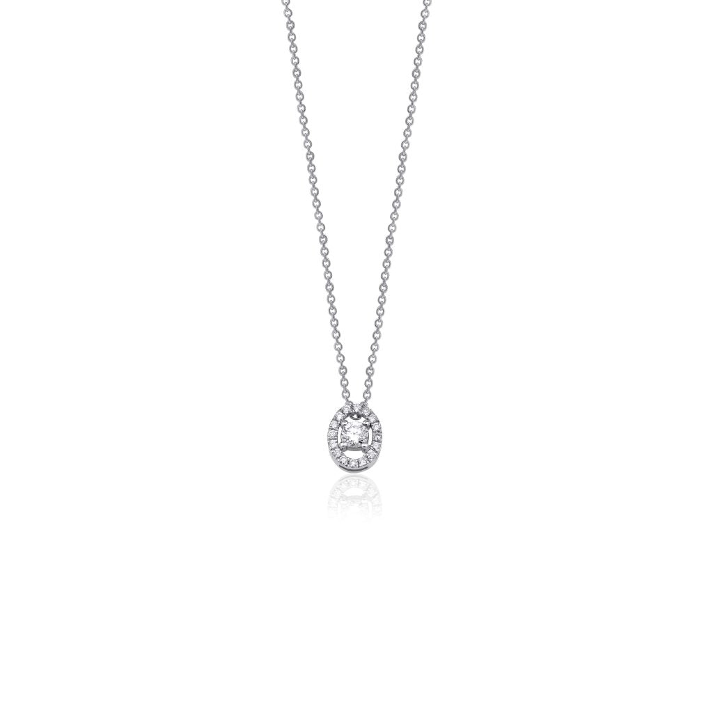 14K Natural Diamond Solitaire in Oval Halo