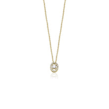 14K Natural Diamond Solitaire in Oval Halo