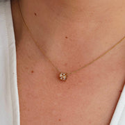 18K Natural Diamond Ring Necklace