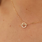 14K Natural Diamond Toggle Necklace