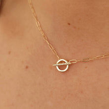 14K Natural Diamond Toggle Necklace