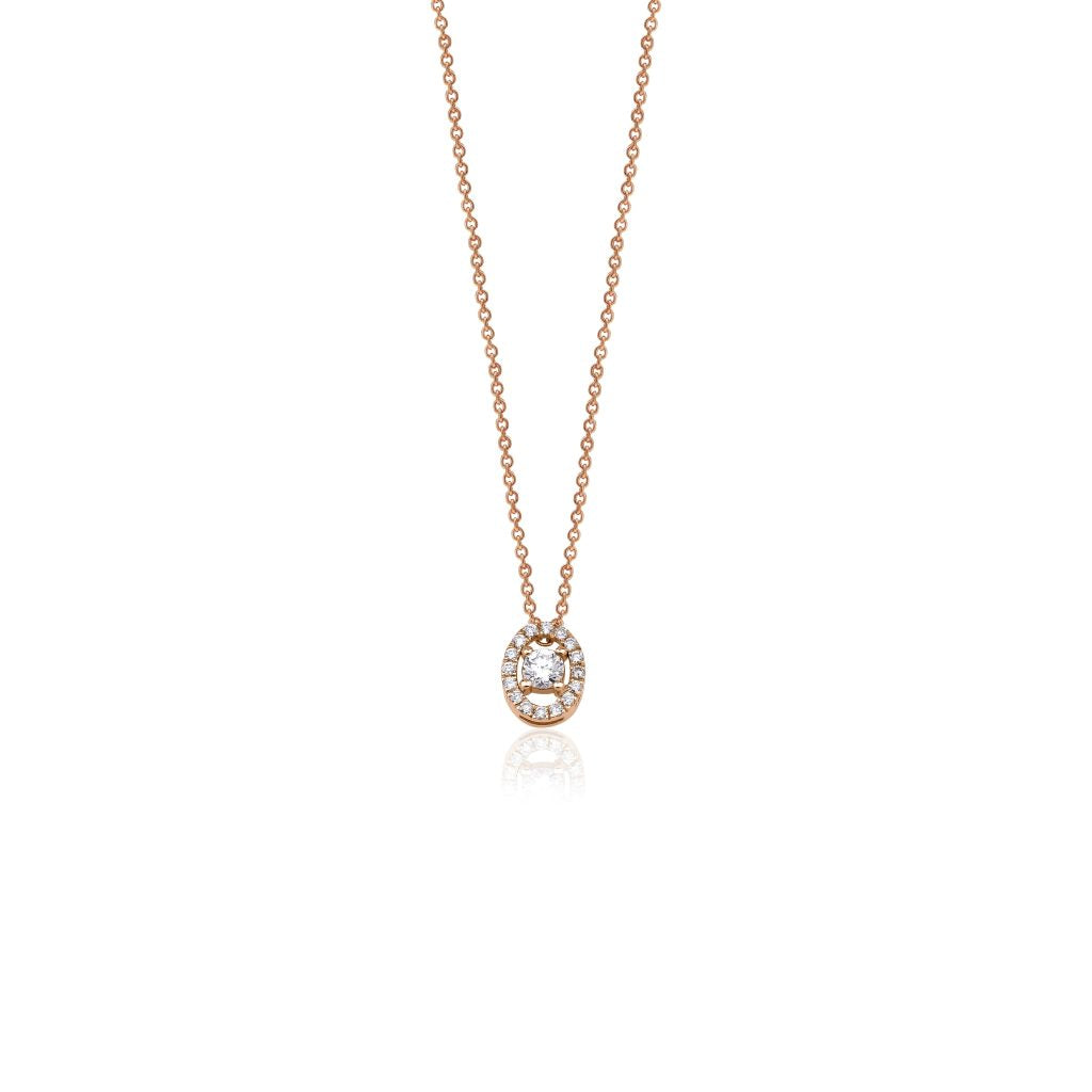 14K Natural Diamond Solitaire in Oval Halo
