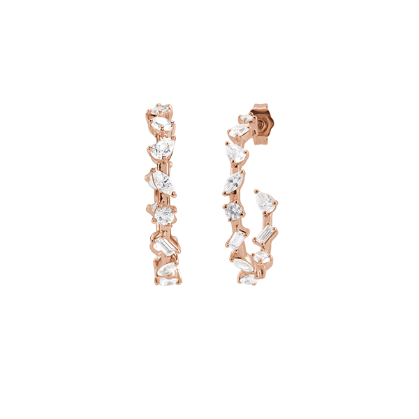 14K 2ct Lab Grown Diamond 25mm Hoop Earrings