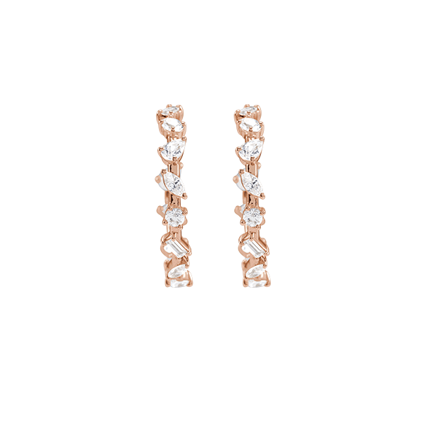 14K 2ct Lab Grown Diamond 25mm Hoop Earrings