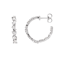 14K 2ct Lab Grown Diamond 25mm Hoop Earrings