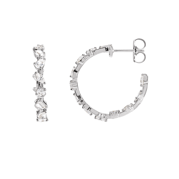 14K 2ct Lab Grown Diamond 25mm Hoop Earrings