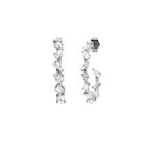 14K 2ct Lab Grown Diamond 25mm Hoop Earrings