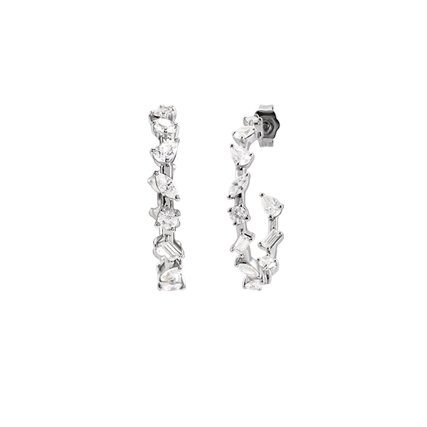 14K 2ct Lab Grown Diamond 25mm Hoop Earrings
