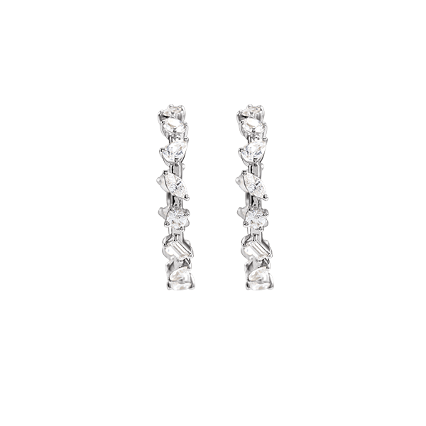 14K 2ct Lab Grown Diamond 25mm Hoop Earrings