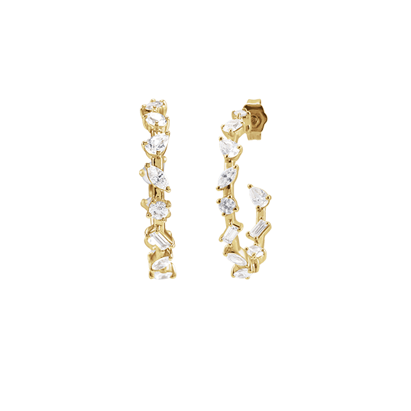 14K 2ct Lab Grown Diamond 25mm Hoop Earrings
