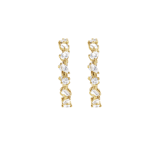 14K 2ct Lab Grown Diamond 25mm Hoop Earrings