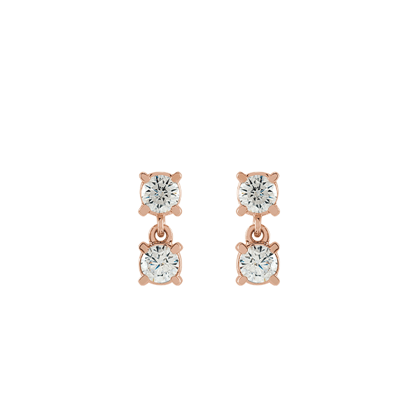 14K Lab Grown Diamond Two Stone Earrings