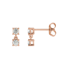 14K Lab Grown Diamond Two Stone Earrings