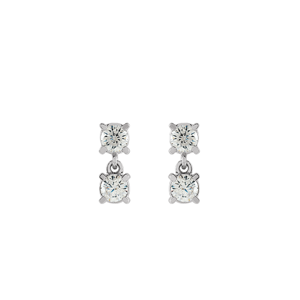 14K Lab Grown Diamond Two Stone Earrings