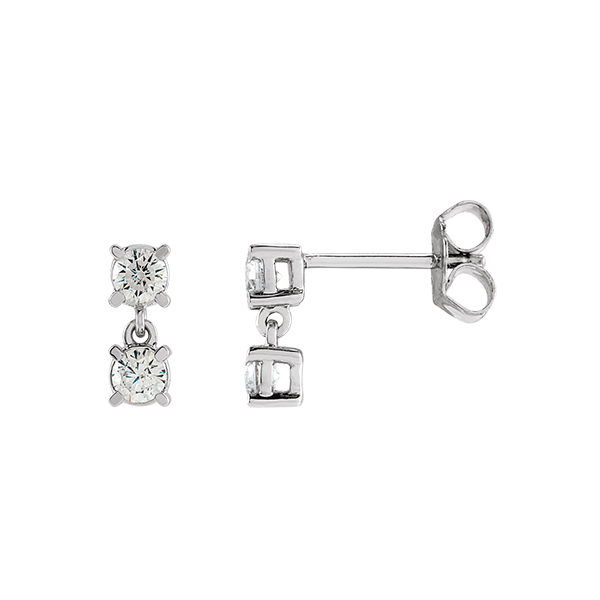 14K Lab Grown Diamond Two Stone Earrings