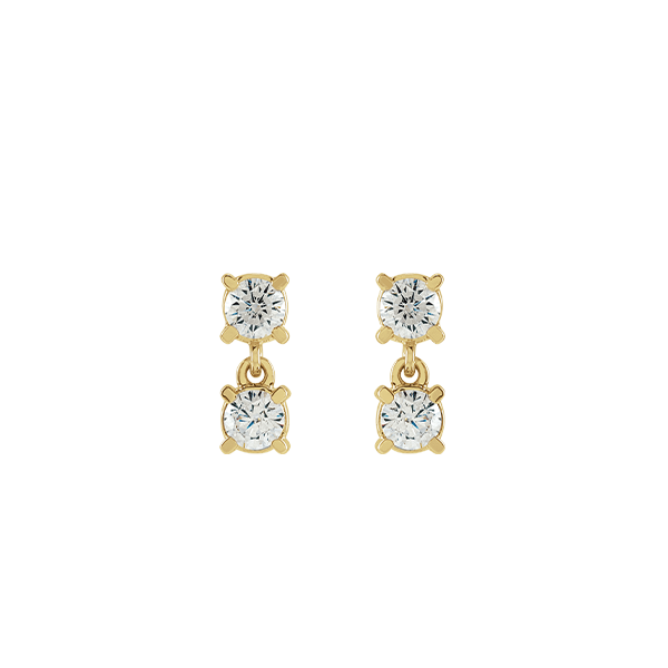 14K Lab Grown Diamond Two Stone Earrings