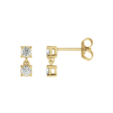 14K Lab Grown Diamond Two Stone Earrings