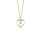 14K Solitaire Diamond Heart