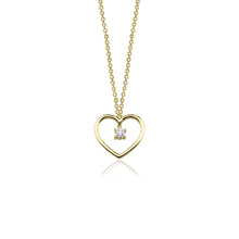 14K Solitaire Diamond Heart