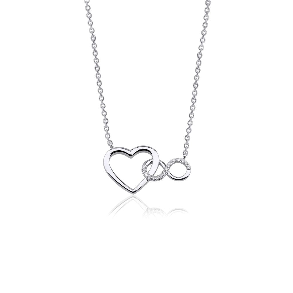 14K Heart and Infinity Necklace