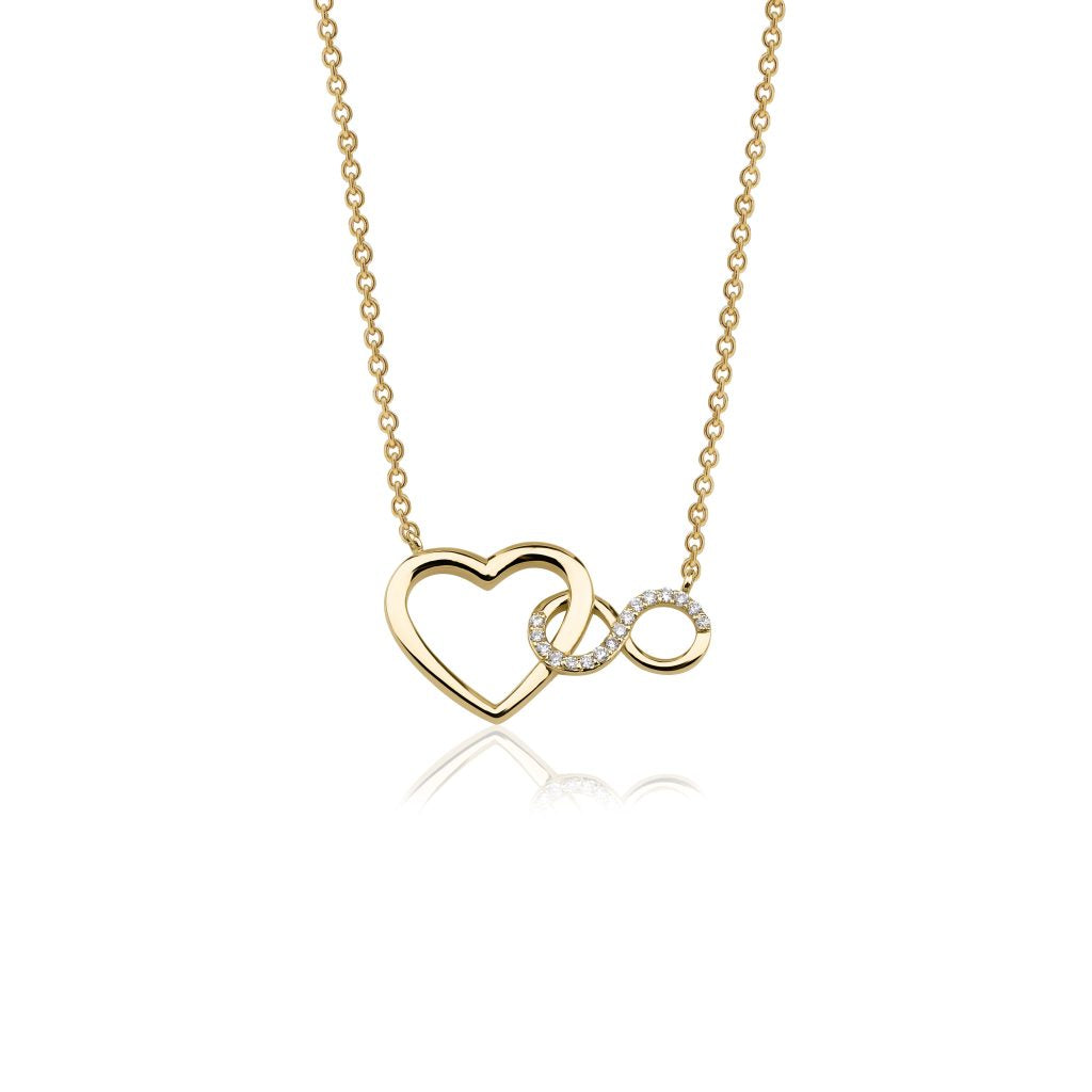 14K Heart and Infinity Necklace