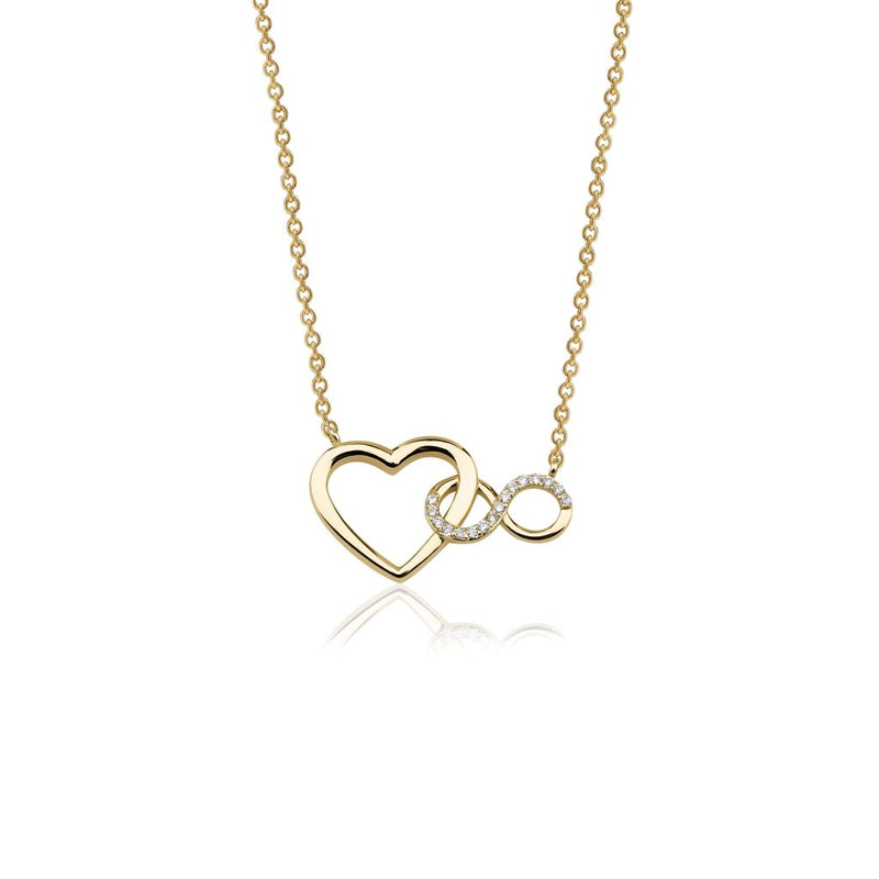 14K Heart and Infinity Necklace